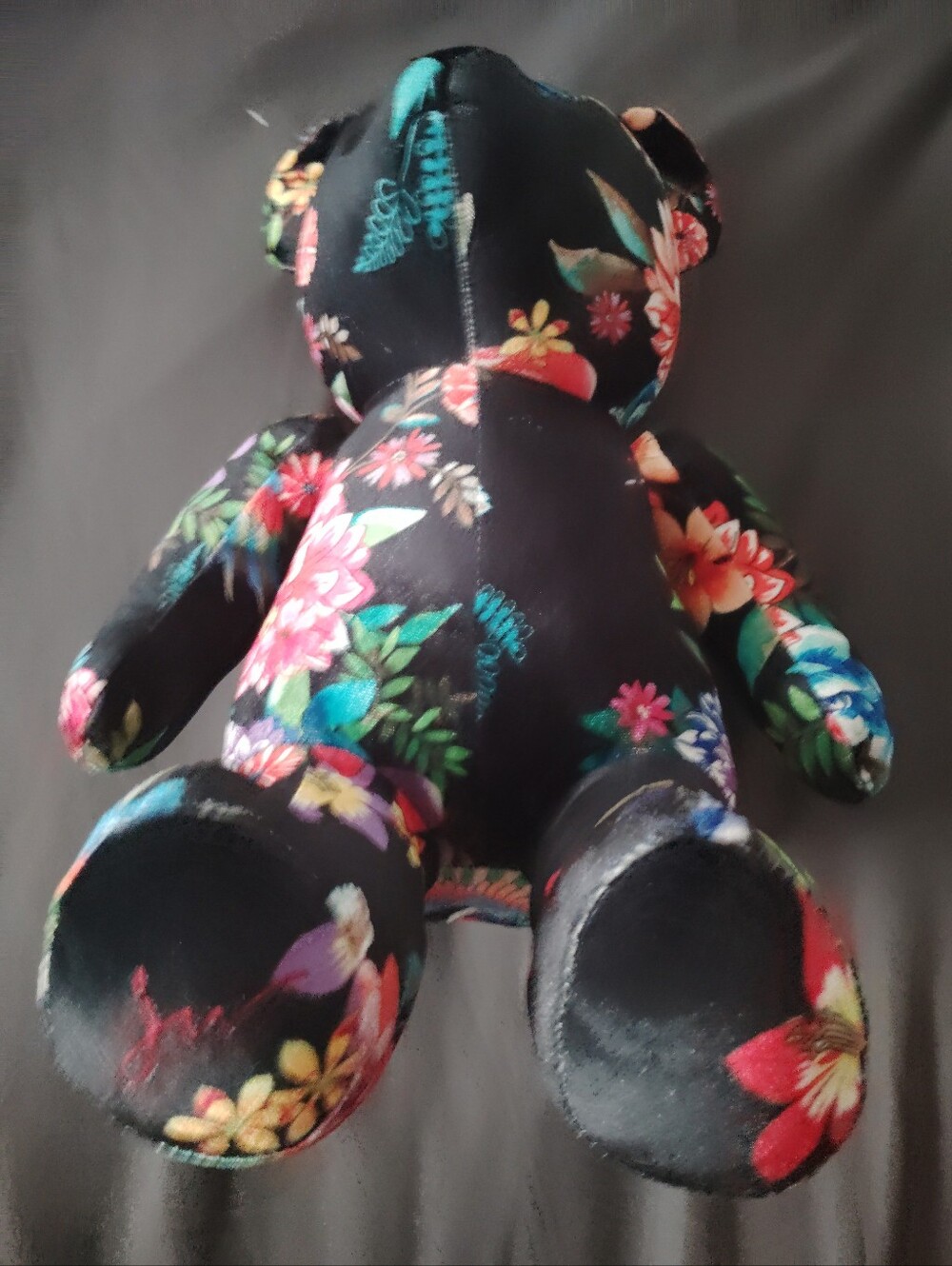 Johnny Was Dreamer Bear Sitting Stuffed Animal Toy Plush Floral Multicolor Boho - Picture 3 of 7